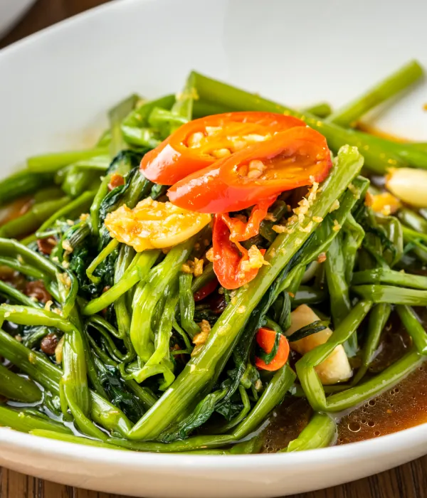 Wok-fried Water Spinach with Shrimp Paste & Sambal Sauce