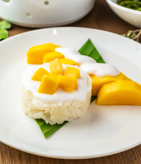Mango Glutinous Rice with Coconut Milk in Thai Style	